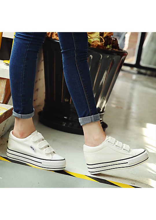 Women's Sneakers/ Comfort/Flats Canvas Athletic/Casual Flat Heel Lace-up Black/Blue/White Walking