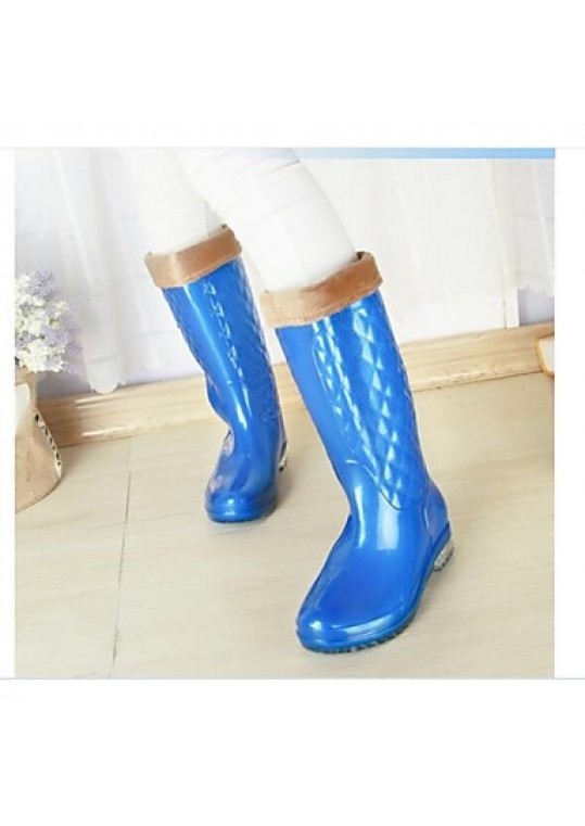 Women's Spring / Summer / Fall / Winter Rain Boots Silicone Outdoor Low Heel Blue / Yellow / Pink / Red